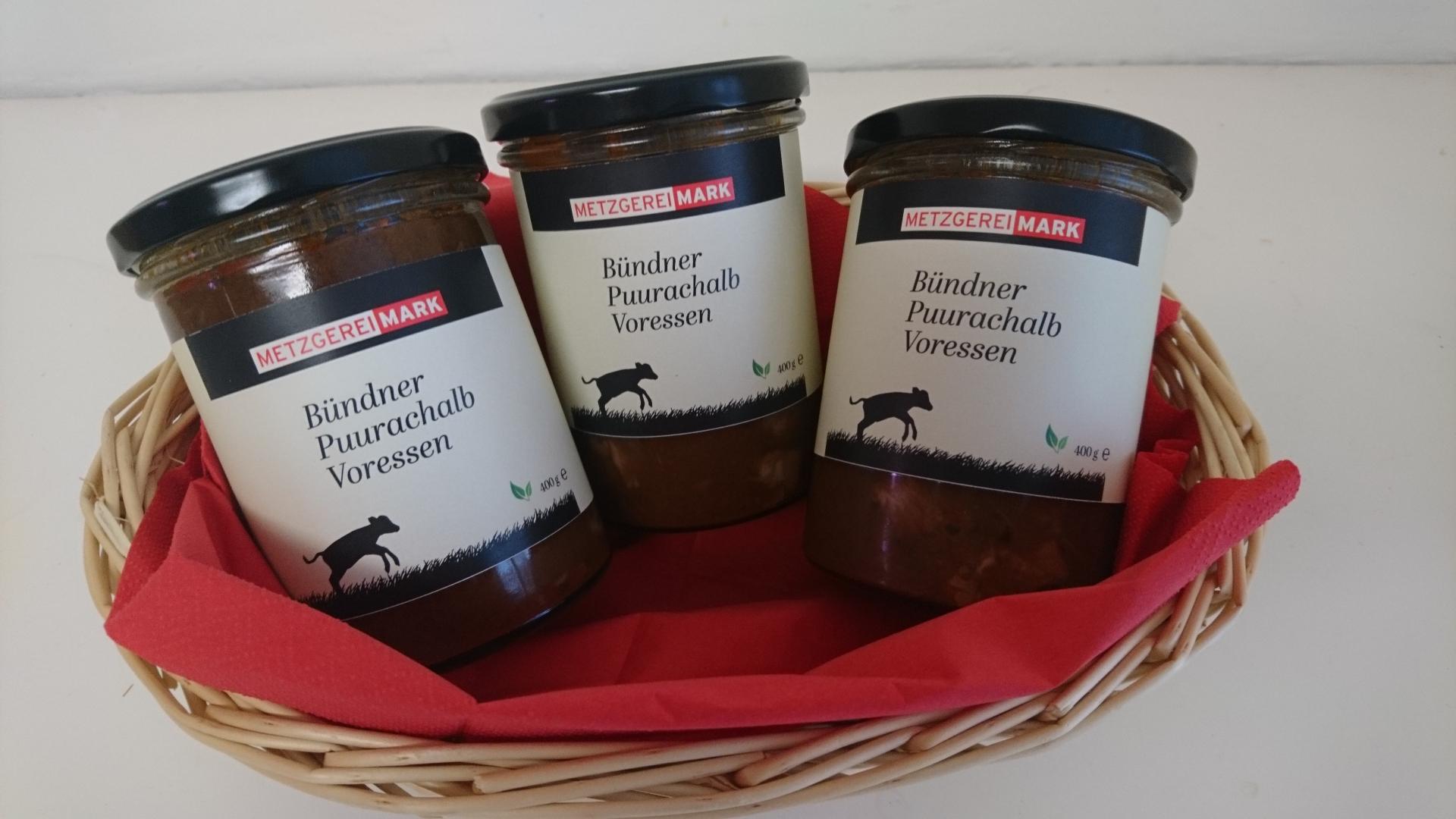 Bündner Puurachalb Voresssen im Glas