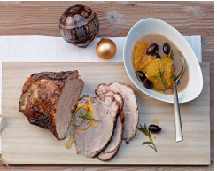 Kalbsbraten mit Orangen oLIVEN